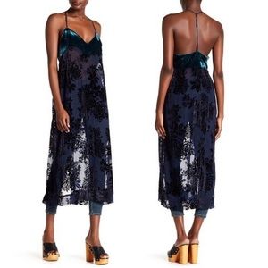 Free People Love All Day Floral Velvet Slip